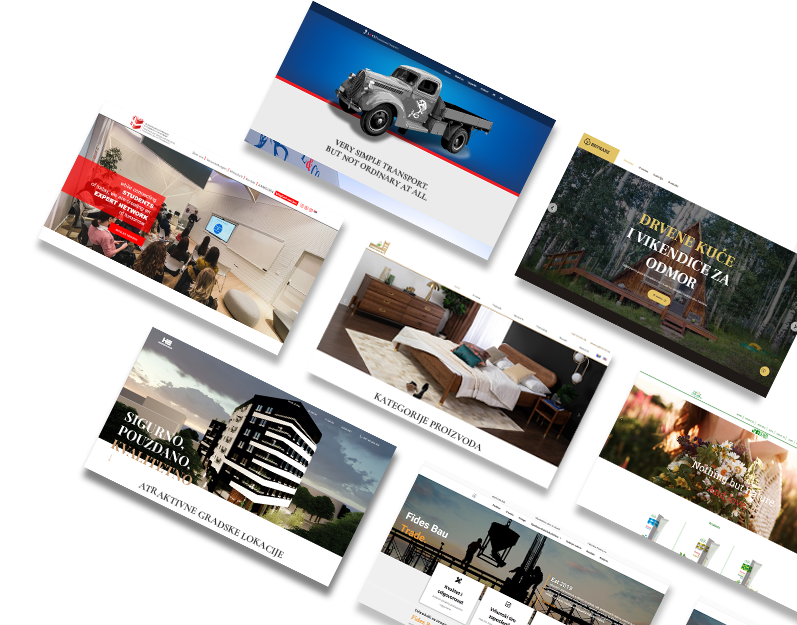 Kolaž web sajtova koje je izradio IT Expert